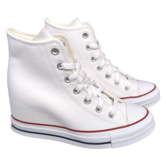 Converse Chuck Taylor All Star Hidden Wedge Platform White Canvas Sneaker 7.5 - Picture 1 of 11